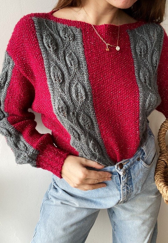 Vintage 70s Milkmaid Handmade shimmer revival knit
