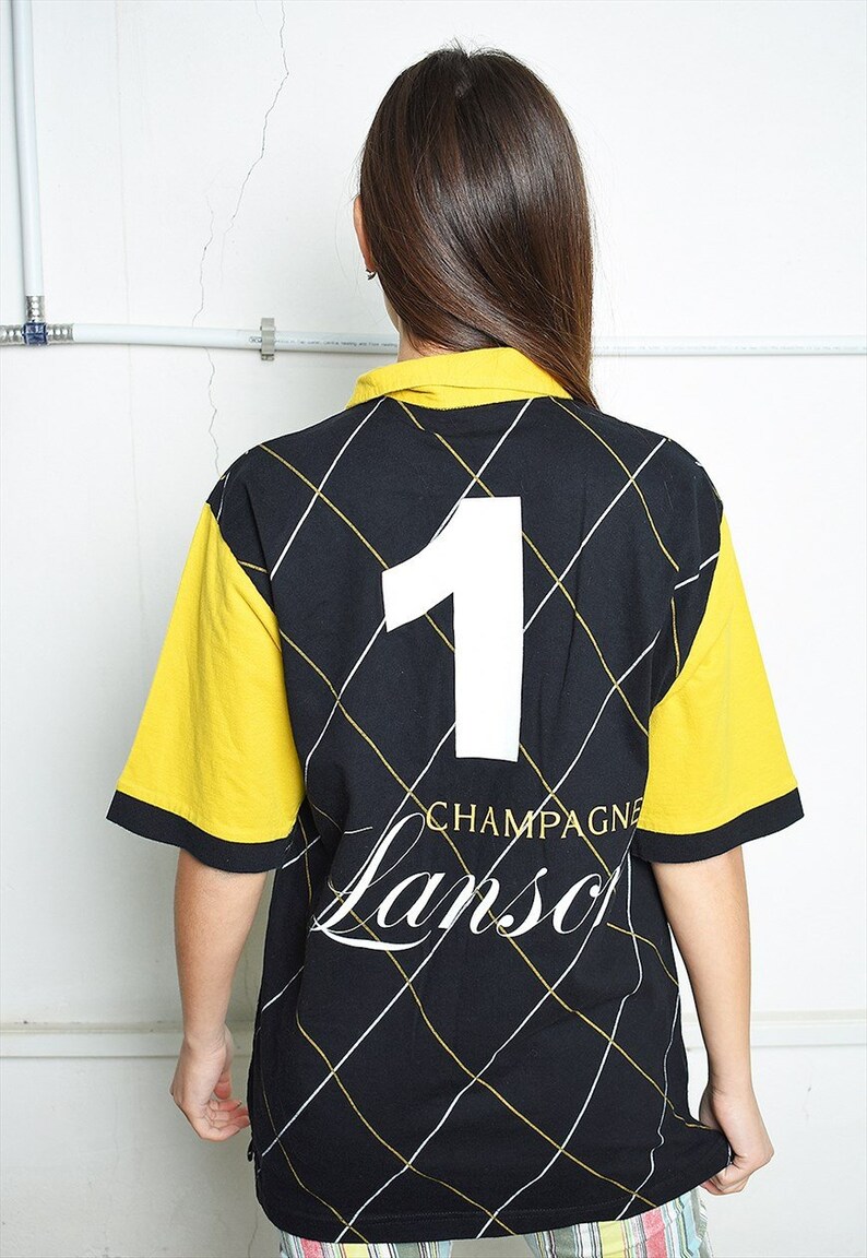 Vintage 90/'s retro logo print sports polo t-shirt tee top