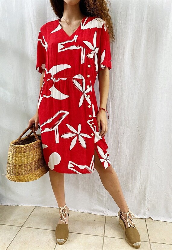 Vintage 80s Parisian Abstract Floral print mindi d