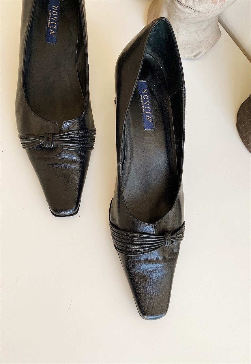 Vintage Y2K 90s minimalistische echt lederen Parisia chic pumps Schoenen damesschoenen Laarzen 