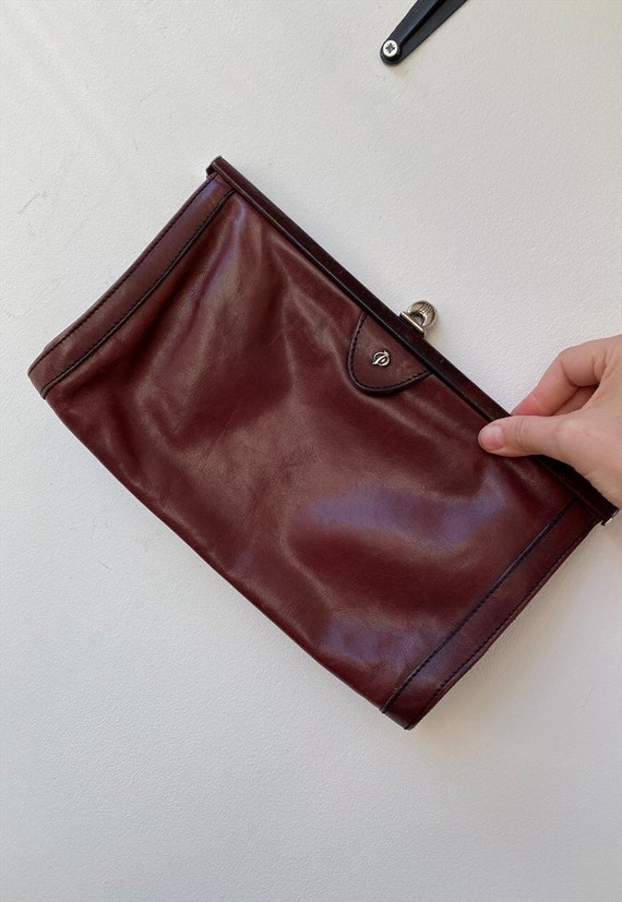 Vintage 50s PRESTIGE maroon Boheme Parisian bag c… - image 1