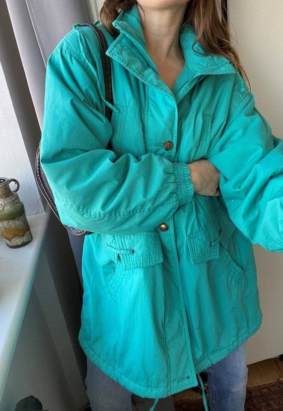 Vintage 80s oversized puffer parka jacket coat gre