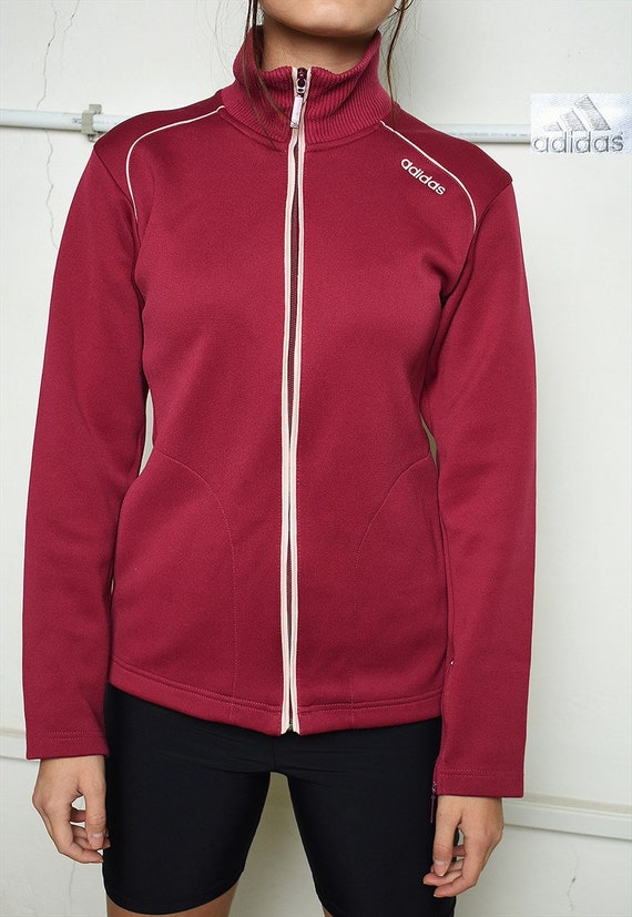 adidas maroon tracksuit womens