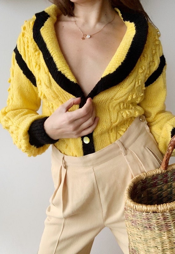 Vintage 70s Milkmaid Puff sleeve Parisian cardigan