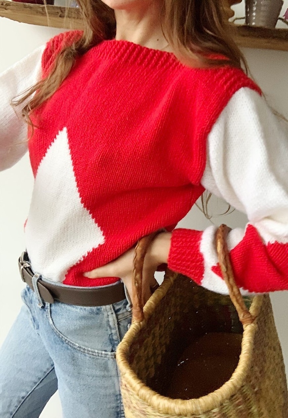 Vintage 70s Argyle Milkmaid Christmas handknitted