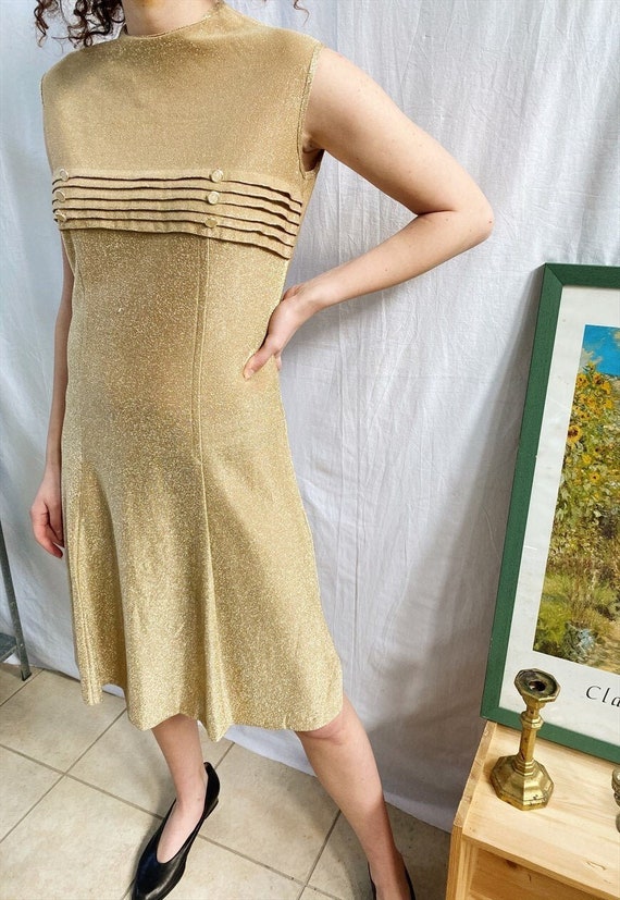 Vintage Luxe 50s Mod Revival shimmer party midi dr