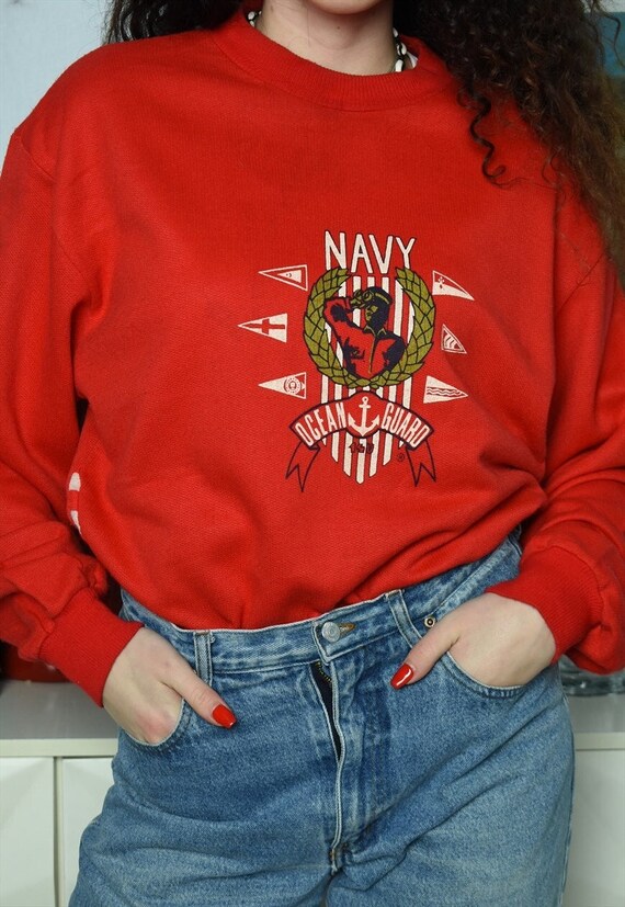 Vintage 70s Graphic logo knit jumper sweater pull… - image 3