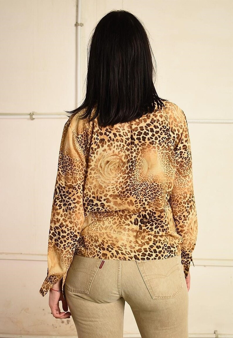 Vintage Y2K Paris chic shirt top with animal print