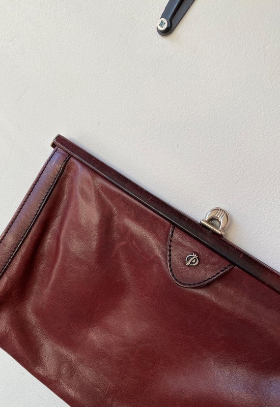 Vintage 50s PRESTIGE maroon Boheme Parisian bag c… - image 2