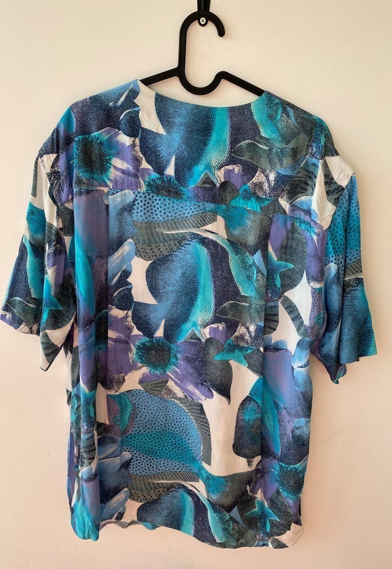 Vintage 80s BETTY BARCLAY Floral Print Boheme Blouse Top | Etsy