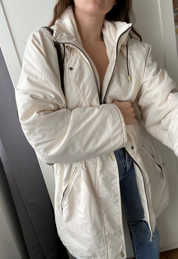 Vintage 80s SKILA cream winter oversized parka jac