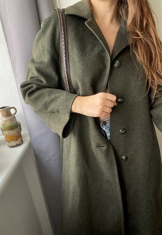Vintage 50s Mod minimalist Austrian long Khaki coa