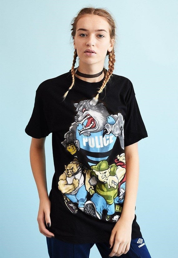 Vintage Y2K oversized grunge novelty t-shirt tee … - image 8