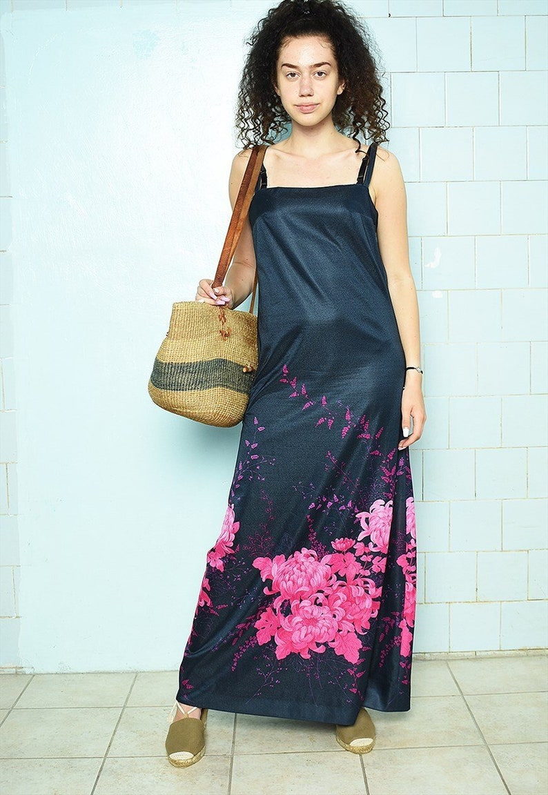Stunning 70s Boho hippie maxi dress wedding prom floral