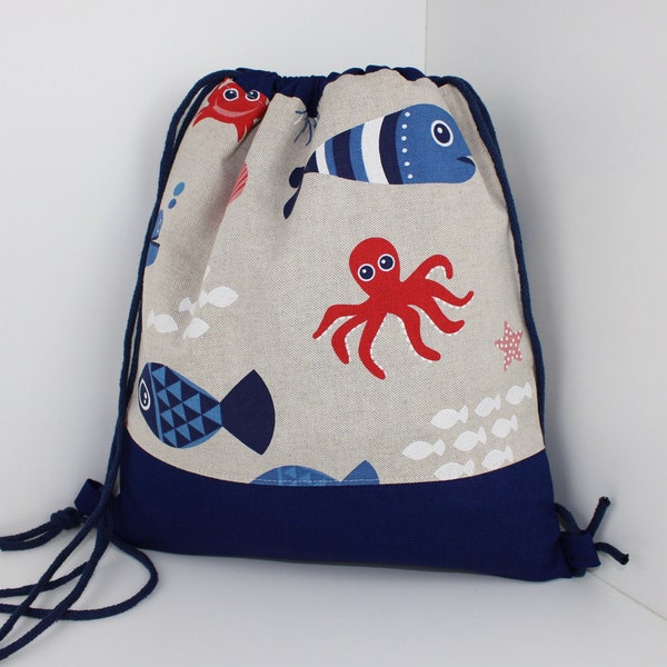 Kinderrucksack / Turnbeutel Meeresfreunde (mit oder ohne Name)