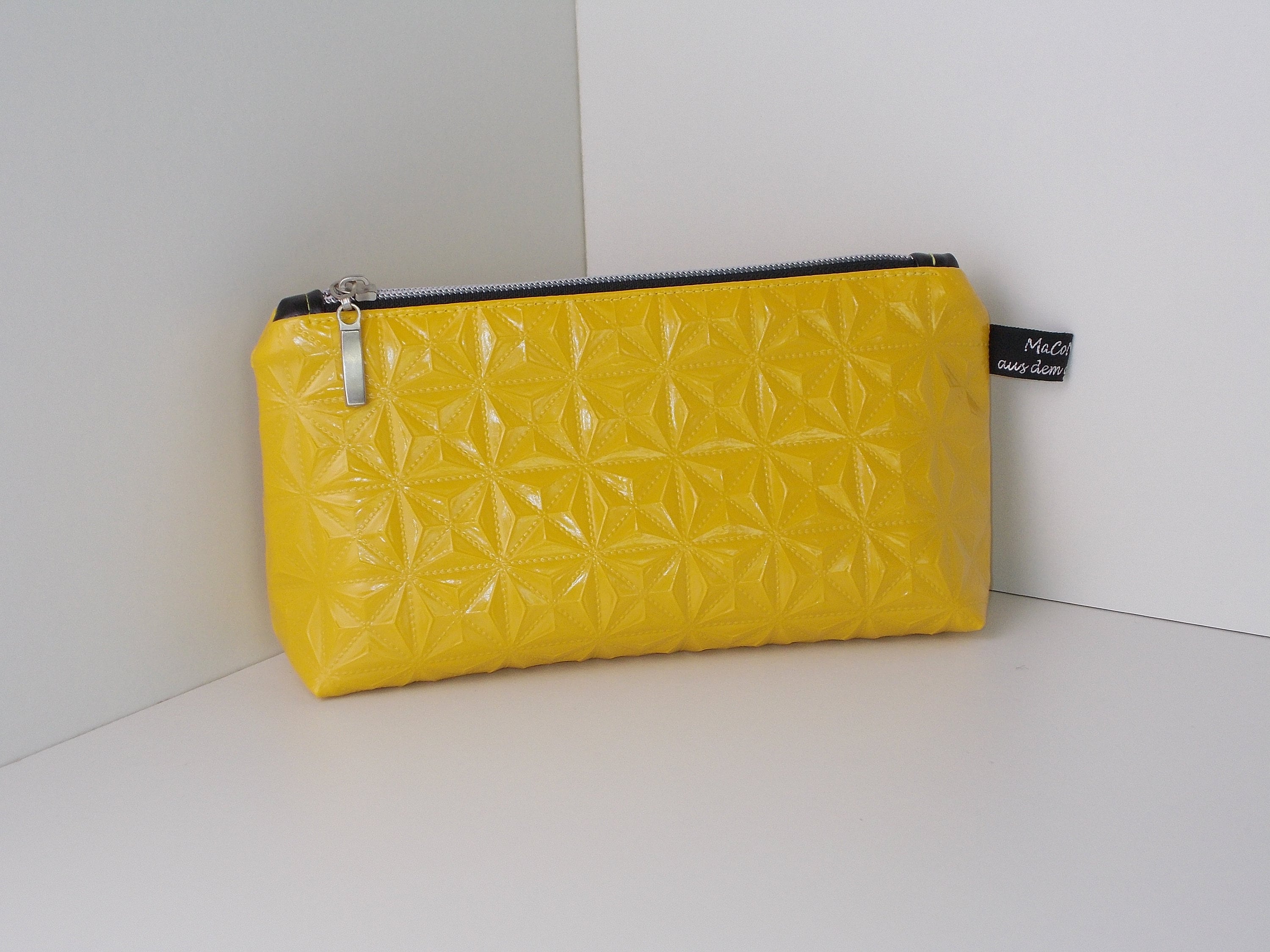 Pencil Case Cosmetic Poudery Yellow Etsy