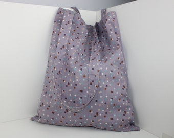 Fabric bag Karlchen colorful dots on grey