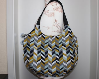 Shopping bag / bag Olivia geometrically ochre Multicolor