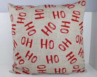 Pillowcase (for 50 x 50 cm pillow) Christmas "Ho Ho Ho" beige