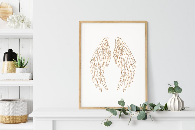 Angel Wings Print Girls Room Decor Bedroom Wall Art | Etsy