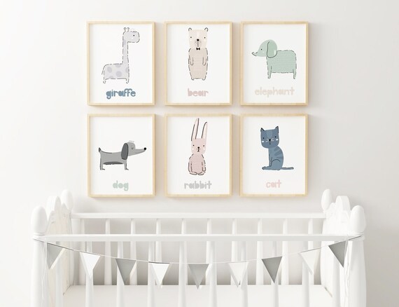 etsy animal nursery prints