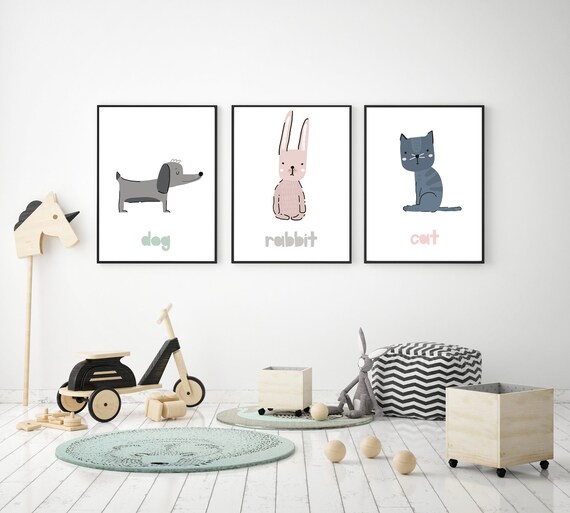 etsy animal nursery prints