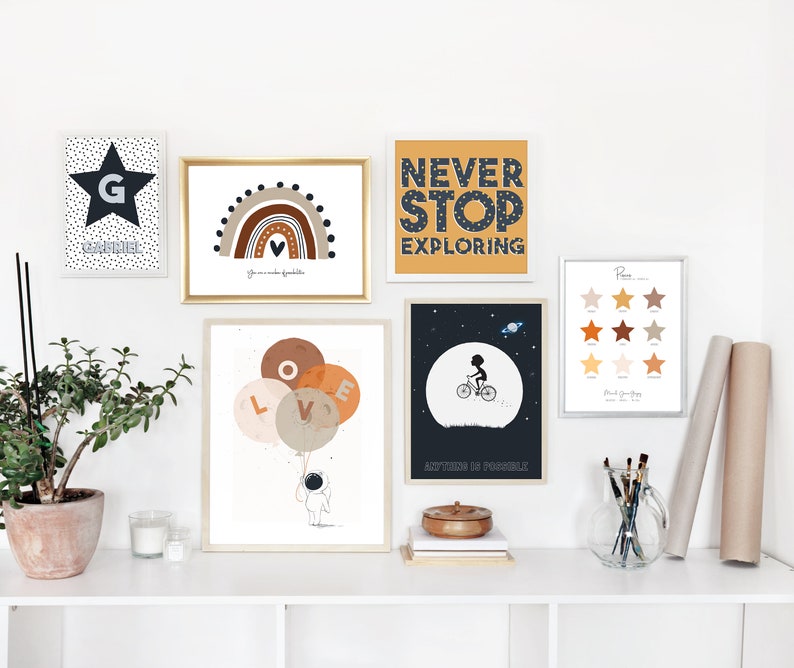 Love Nursery Print Playroom Print Astronaut Print Boys Room Print Balloon Nursery Print Space Nursery Print Boys Nursery Print