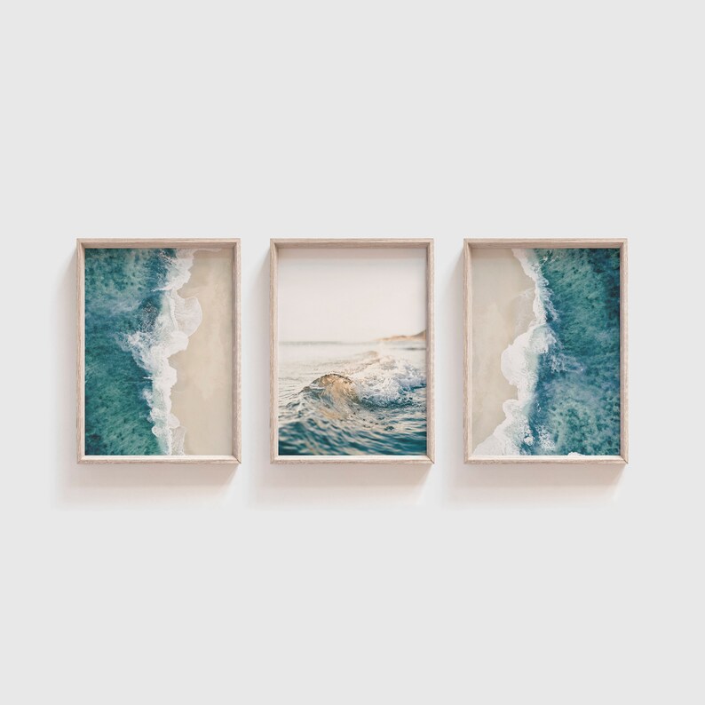Set of 3 Beach Prints Aerial Beach Print Photography Beach Etsy