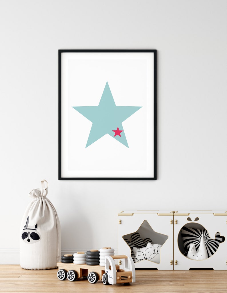 Pastel Star Print Nursery Star Decor Boys Girls Room Decor Etsy