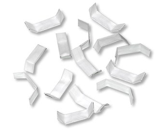 100 Verschlussclips 33mm Weiss Verschlussstreifen Clipbandverschlüsse Papierclips Clips Papier Teetüten Verschluss Beutelverschluss Clipband