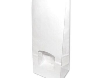 50/100 Standbodenbeutel Druckverschluss Doypack Kraftpapier Fenster Weiß Neu 