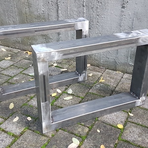 Pieds pour Table Basse/Salon en tubulaire 4 x 8 cm