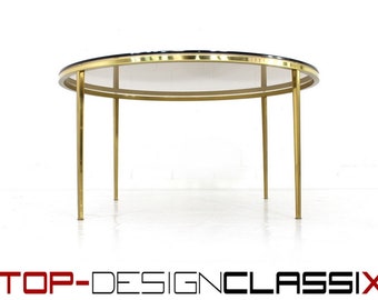 Top, Vereinigte Werkstätten Mid Century goldener Coffee Table,  Couchtisch, Messing und  getöntes Glas, guter bis sehr-guter Zustand