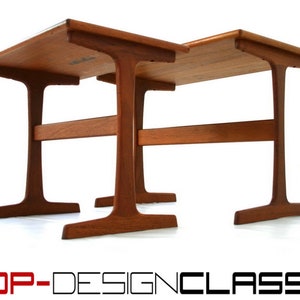 like new, Arne Wahl Iversen mid-century teak nesting table, side table, Denmark 1960s, vintage, 1a restored