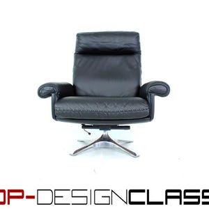 As good as new, de Sede DS-31 -1st Series- vintage lounge chair, leather, Space Age aluminum base with rocking mechanism, excellently restored, LP. EUR 7005.