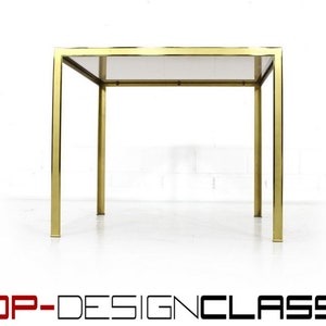 Top, Vereinigte Werkstätten Munich, golden mid-century coffee table, coffee table, vintage side table, made of brass and glass, 1960s