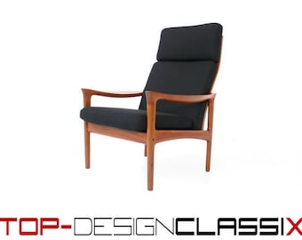 wie neu, 1a restauriert, Glostrup Danish Teak Lounge Chair, Sessel mit neuem Premium Bezug etc., Illum Wikkelsø, 1960s