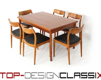 like new, 1a restored, AM Denmark, teak dining table, extendable, for 4-10 people, new price ~3000,- Euro Danish Design