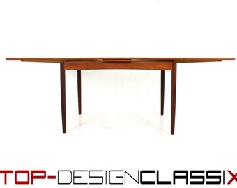 like new, AM Møbler Danish Mid-Century Teak Dining Table, extendable, for 4-10 people, Denmark 1960s, fully restored A1