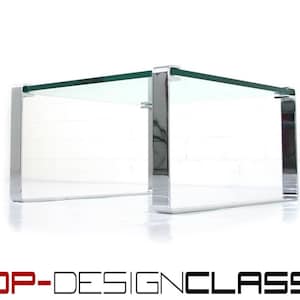 New, Draenert Klassik 1022 chrome coffee table, side table, design classic glass table, regular price 2075,- Euro