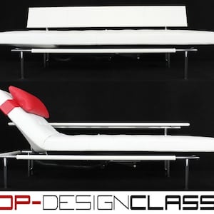 Like new, IP-Design, Interprofil &quot;campus de luxe&quot; sofa, daybed, adjustable, leather and chrome, exhibition condition! New price: €6,230.
