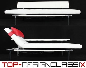 like new, IP design / Interprofil "campus de luxe" sofa - lounger / daybed leather and chrome exhibition condition! New price 5650 euros