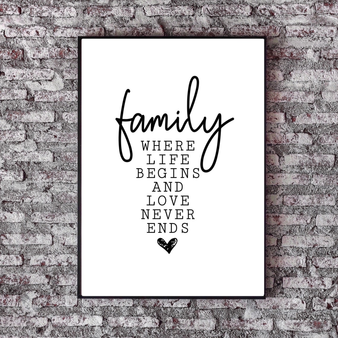Family wall print family wall quote family wall decal family Etsy