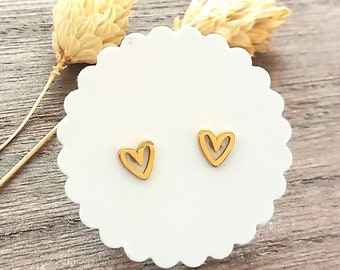 Ohrstecker Herz Edelstahl goldfarben Herzchen Ohrringe minimalistisch Ohrschmuck Geschenk für Sie Geschenkidee