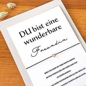 Wunscharmband wunderbare Freundin Herz Freundschaftsarmband Geschenkkarte schlichtes Armband Geschenk Freundin Geburtstag Weihnachtsgeschenk