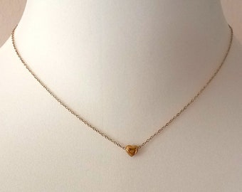 Halskette Herz Edelstahl goldfarben Herzchen Kette mit Anhänger minimalistisch Damen Halsschmuck Herzform Geschenk für Sie