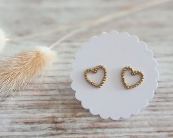 Ohrstecker Herz Edelstahl goldfarben Herzchen Ohrringe minimalistisch Ohrschmuck Herzform Geschenk für Sie Geschenkidee