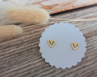 Ohrstecker Herz Edelstahl goldfarben Herzchen Ohrringe minimalistisch Ohrschmuck Geschenk für Sie Geschenkidee
