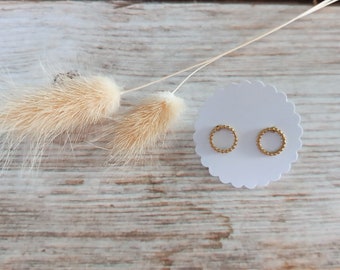 Zarte Kreis Ohrstecker Edelstahl goldfarben Circle Ohrringe minimalistisch Ohrschmuck offener Kreis Geschenk für Sie