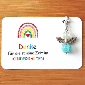 Schutzengel Erzieherin Anhänger Geschenkkarte Schlüsselanhänger Charm Glücksbringer  Lieblingserzieherin Geschenk Kindergarten Abschied aqua